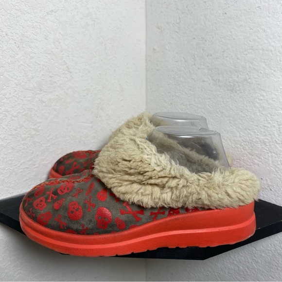Ugg skull cross bones wedge mule clog slippers orange - Picture 3 of 7